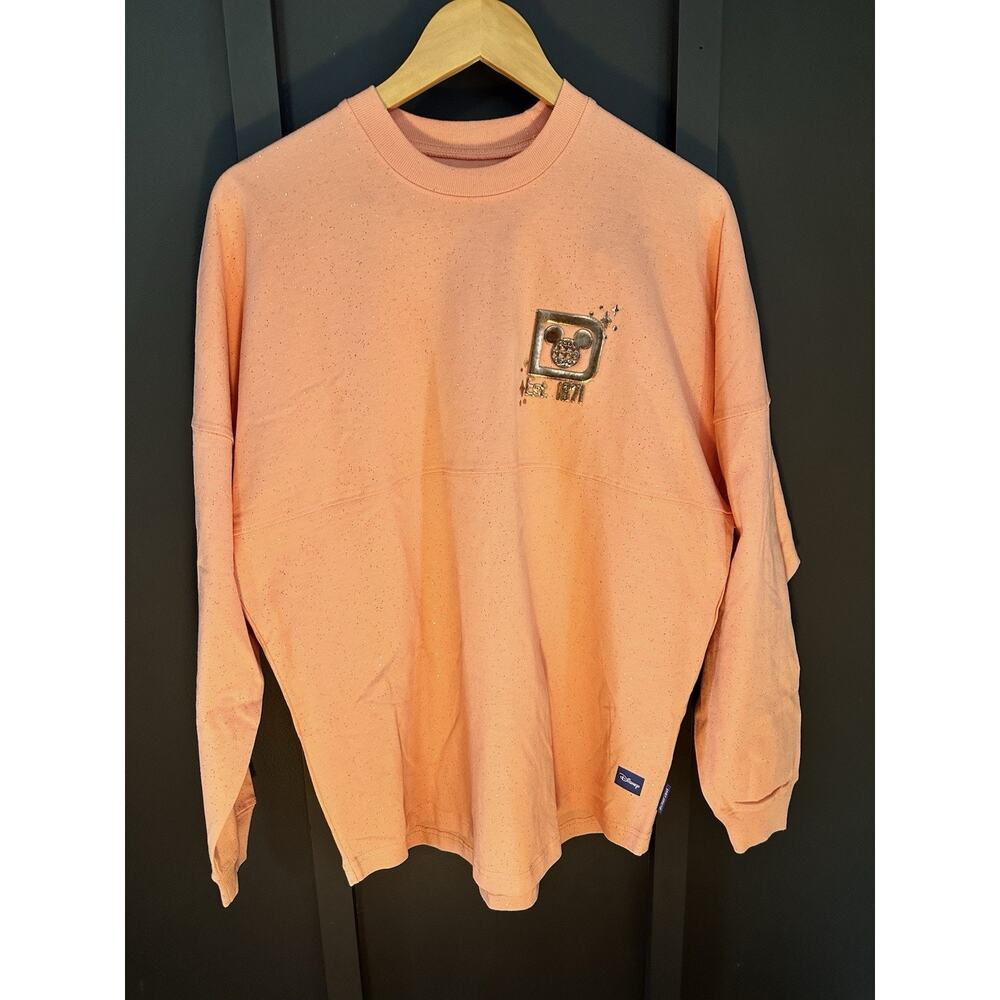 Walt Disney World Parks Peach Punch Gold Glitter Spirit Jersey Adult Small